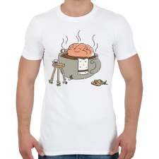 PRINTFASHION Kávé - Férfi póló - Fehér férfi póló
