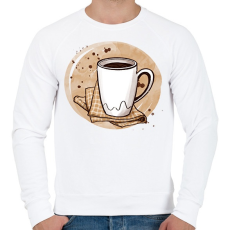 PRINTFASHION Kávé - Férfi pulóver - Fehér