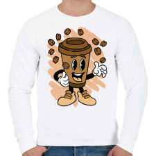 PRINTFASHION Kávé - Férfi pulóver - Fehér férfi pulóver, kardigán