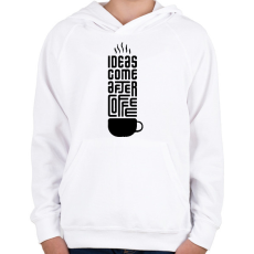 PRINTFASHION Kávé - Gyerek kapucnis pulóver - Fehér