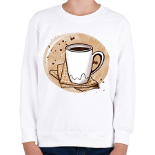 PRINTFASHION Kávé - Gyerek pulóver - Fehér gyerek pulóver, kardigán