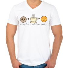 PRINTFASHION Kávé matek  - Coffee math - Férfi V-nyakú póló - Fehér férfi póló