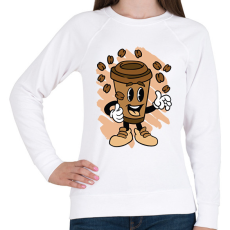 PRINTFASHION Kávé - Női pulóver - Fehér