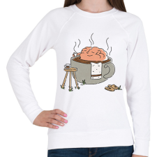 PRINTFASHION Kávé - Női pulóver - Fehér női pulóver, kardigán