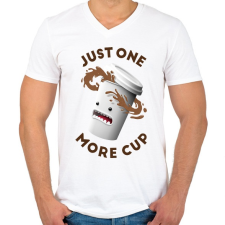 PRINTFASHION Kávé őrült - Férfi V-nyakú póló - Fehér férfi póló