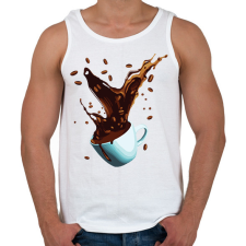 PRINTFASHION Kávé robbanás - Férfi atléta - Fehér atléta, trikó