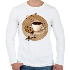PRINTFASHION Kávé sütivel - Férfi hosszú ujjú póló - Fehér férfi póló