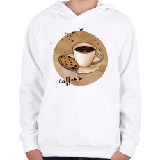 PRINTFASHION Kávé sütivel - Gyerek kapucnis pulóver - Fehér