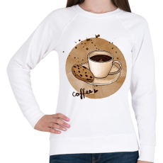 PRINTFASHION Kávé sütivel - Női pulóver - Fehér