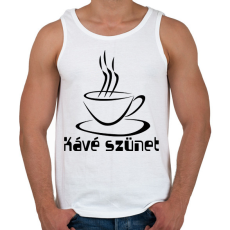 PRINTFASHION kávé szünet - Férfi atléta - Fehér