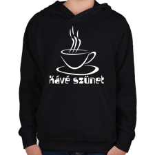 PRINTFASHION kávé szünet - Gyerek kapucnis pulóver - Fekete gyerek pulóver, kardigán
