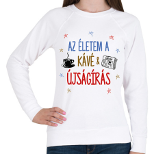 PRINTFASHION Kávé & Újságírás - Női pulóver - Fehér női pulóver, kardigán