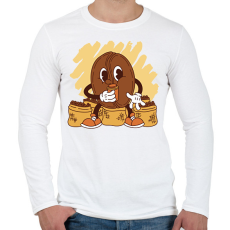 PRINTFASHION Kávébab - Férfi hosszú ujjú póló - Fehér