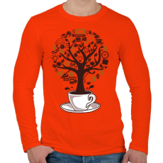 PRINTFASHION Kávéfa - Férfi hosszú ujjú póló - Narancs
