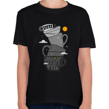 PRINTFASHION Kávéfüggő - Gyerek póló - Fekete gyerek póló