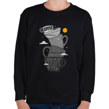 PRINTFASHION Kávéfüggő - Gyerek pulóver - Fekete gyerek pulóver, kardigán