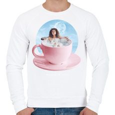 PRINTFASHION Kávéfürdő - Férfi pulóver - Fehér