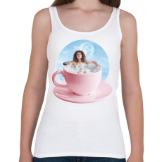PRINTFASHION Kávéfürdő - Női atléta - Fehér