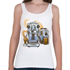 PRINTFASHION Kávégép - Női atléta - Fehér női trikó