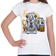 PRINTFASHION Kávégép - Női póló - Fehér női póló