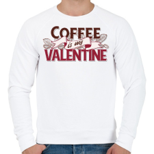 PRINTFASHION Kávérajongó - Coffee is my Valentine - Férfi pulóver - Fehér férfi pulóver, kardigán