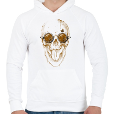 PRINTFASHION Kávés koponya - Férfi kapucnis pulóver - Fehér