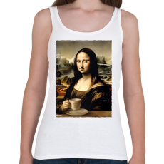 PRINTFASHION Kávés Mona Lisa - Női atléta - Fehér