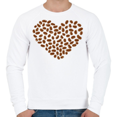 PRINTFASHION Kávés szív - Férfi pulóver - Fehér