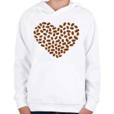 PRINTFASHION Kávés szív - Gyerek kapucnis pulóver - Fehér gyerek pulóver, kardigán