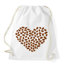 PRINTFASHION Kávés szív - Sportzsák, Tornazsák - Fehér tornazsák