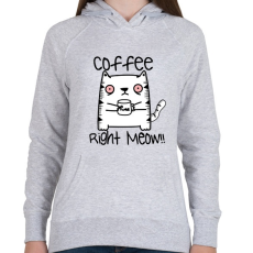 PRINTFASHION Kávét, azonnal! - Női kapucnis pulóver - Sport szürke