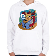 PRINTFASHION Kávézó bagoly - Gyerek kapucnis pulóver - Fehér gyerek pulóver, kardigán