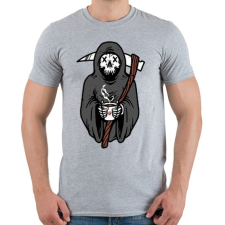 PRINTFASHION Kávézó kaszás - Férfi póló - Sport szürke férfi póló