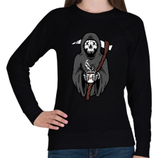 PRINTFASHION Kávézó kaszás - Női pulóver - Fekete női pulóver, kardigán