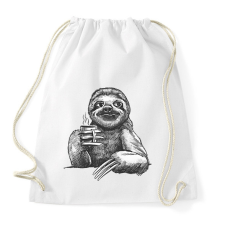 PRINTFASHION Kávézó lajhár - Sportzsák, Tornazsák - Fehér tornazsák