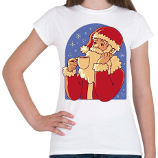 PRINTFASHION Kávézó mikulás - Női póló - Fehér