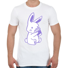 PRINTFASHION Kávézó nyuszi - Férfi póló - Fehér férfi póló