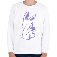 PRINTFASHION Kávézó nyuszi - Gyerek pulóver - Fehér gyerek pulóver, kardigán
