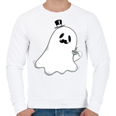 PRINTFASHION Kávézó szellem - Férfi pulóver - Fehér