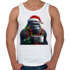 PRINTFASHION Kávézó / teázó karácsonyi party gorilla - Férfi atléta - Fehér atléta, trikó