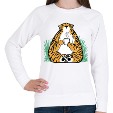 PRINTFASHION Kávézó tigris - Női pulóver - Fehér