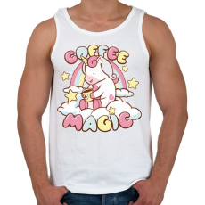 PRINTFASHION Kávézó unikornis - Coffee magic - Férfi atléta - Fehér