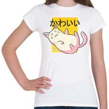 PRINTFASHION Kawaii cica - Női póló - Fehér női póló
