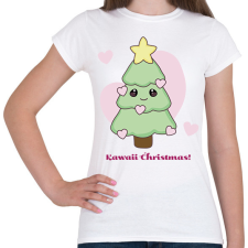 PRINTFASHION kawaii karácsonyfa - Női póló - Fehér női póló