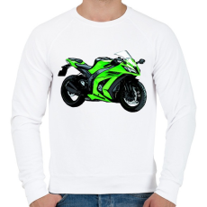 PRINTFASHION Kawasaki ninja sport motor  - Férfi pulóver - Fehér