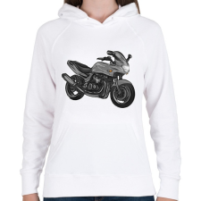 PRINTFASHION kawasaki zr7 - Női kapucnis pulóver - Fehér női pulóver, kardigán