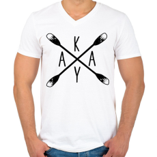 PRINTFASHION Kayak - evezőkkel - Férfi V-nyakú póló - Fehér