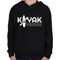 PRINTFASHION Kayaker - Gyerek kapucnis pulóver - Fekete