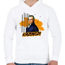 PRINTFASHION Kazinczy Ferenc - Férfi kapucnis pulóver - Fehér