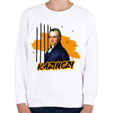 PRINTFASHION Kazinczy Ferenc - Gyerek pulóver - Fehér
